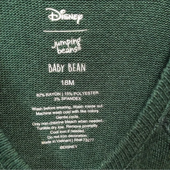 Disney Holiday Mickey Raglan Jumpsuit Baby Beans Kohls Christmas Sleeper 18M New - Picture 4 of 17